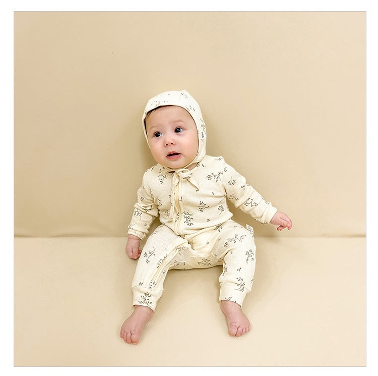 European And American Baby Jumpsuit Cotton Long Sleeve Butt Wrap Clothes - Baby Jumpsuit with Long Sleeve and Dino Chic