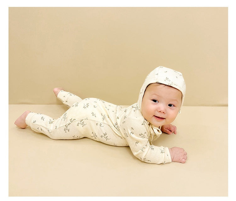 European And American Baby Jumpsuit Cotton Long Sleeve Butt Wrap Clothes - Baby Jumpsuit with Long Sleeve and Dino Chic