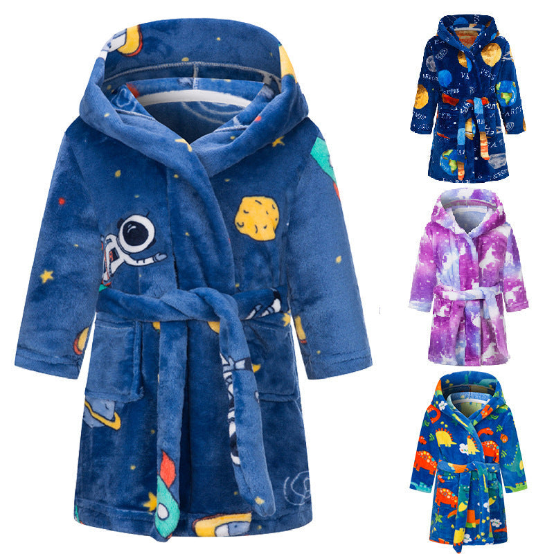 Colorful Animal and Space Toy Collection for United States Fans with CHF - Tie Dye Dreams in Starry Sky Bathrobes Kids