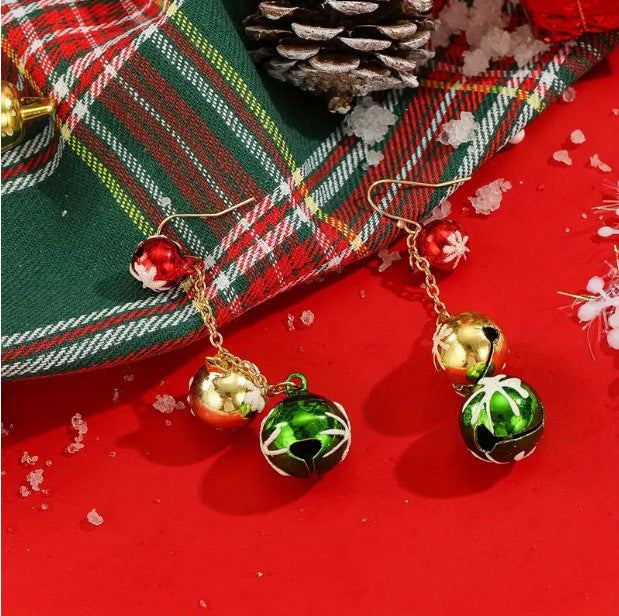 European And American Elegant Cute Christmas Colorful Bell Tassel Earrings - Jingle All the Way with Cute Bell Tassel