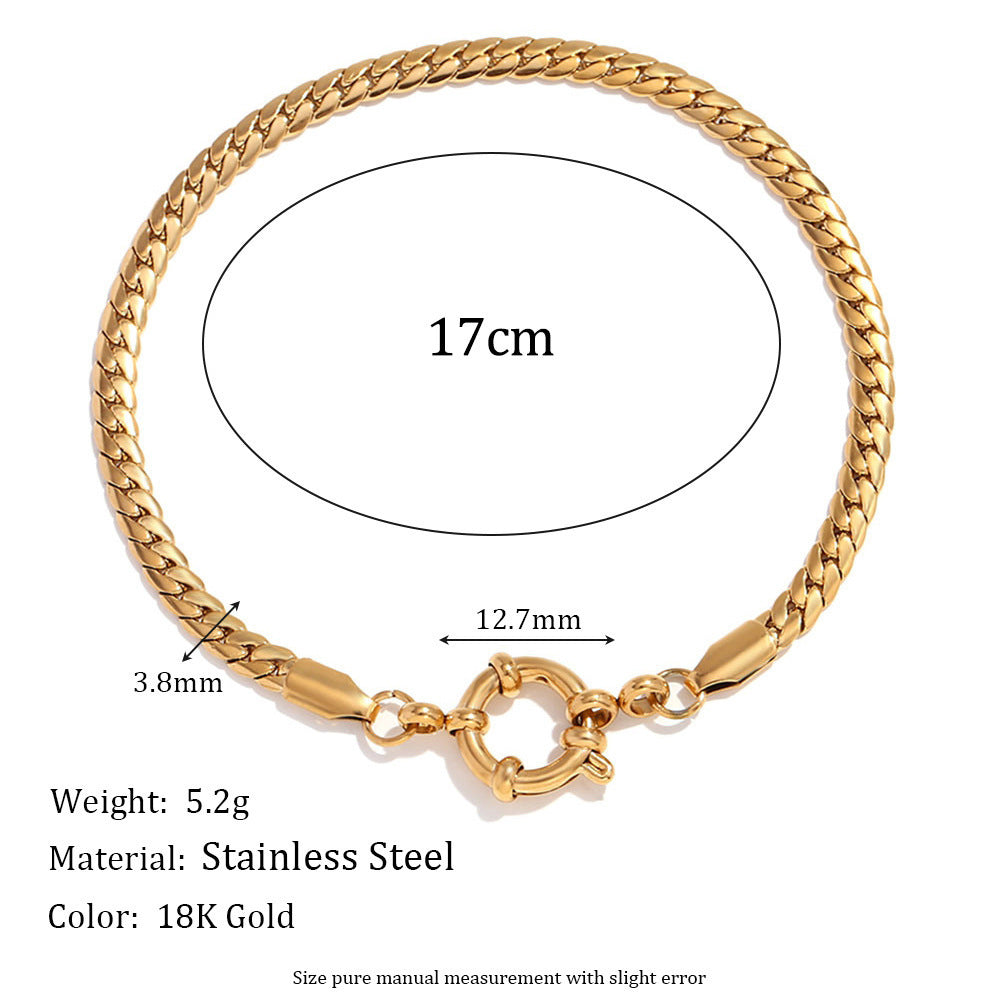 European And American Fashion Special-interest Simple Chain Blade Chain Stainless Steel 18K Gold Plating Slingshot