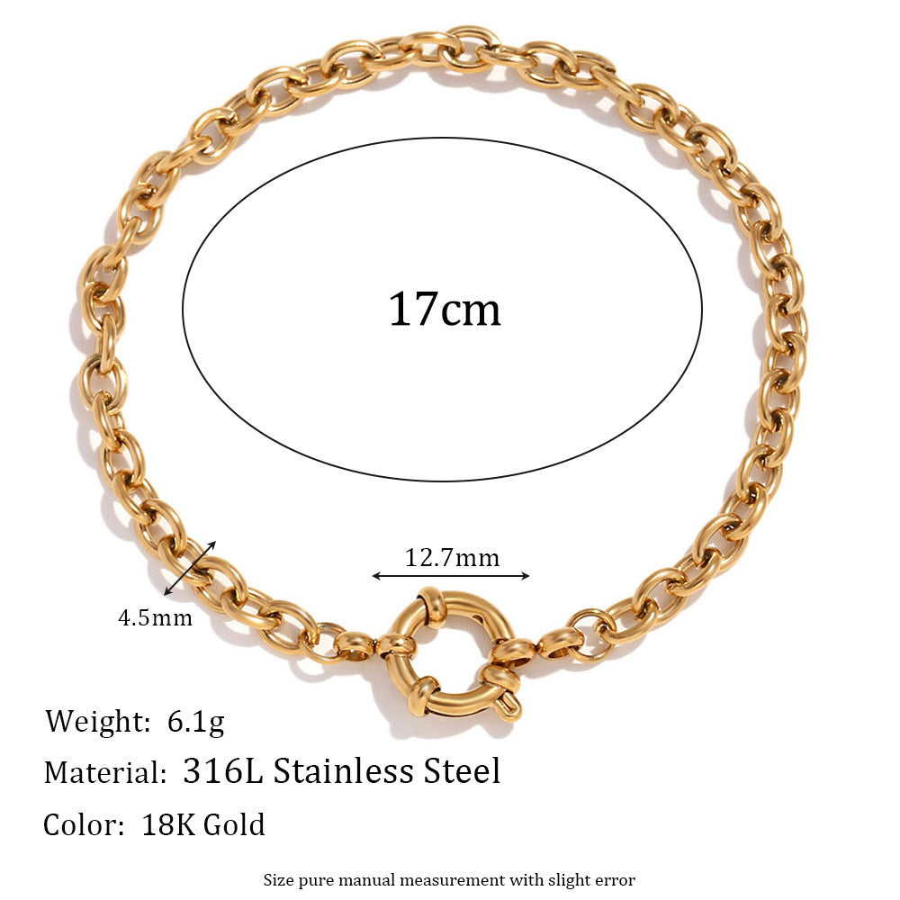 European And American Fashion Special-interest Simple Chain Blade Chain Stainless Steel 18K Gold Plating Slingshot