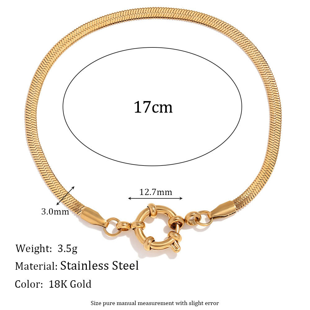 European And American Fashion Special-interest Simple Chain Blade Chain Stainless Steel 18K Gold Plating Slingshot