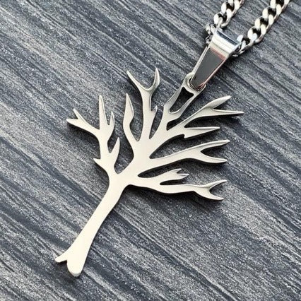 Lucky Tree 45CM Silver Chain with Hollow and Snake Bones Design - European American Life Necklace american hollow tree