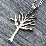 European And American Hollow Tree Of Life Stainless Steel Necklace - European American Hollow Tree Life Necklace Silver