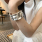 European And American In Cold Style Personality Concave-convex Metal Texture Alloy Open-ended Bracelet - European