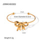 European And American INS Style Popular Personalized All-Match 18K Gold Stainless Steel Bow Bracelet - INS Style 18K