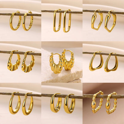 European And American Simple High Luxury 18K Gold Linear Ear Ring - Ear Bling Fit for Royalty Without the Pricey Drama