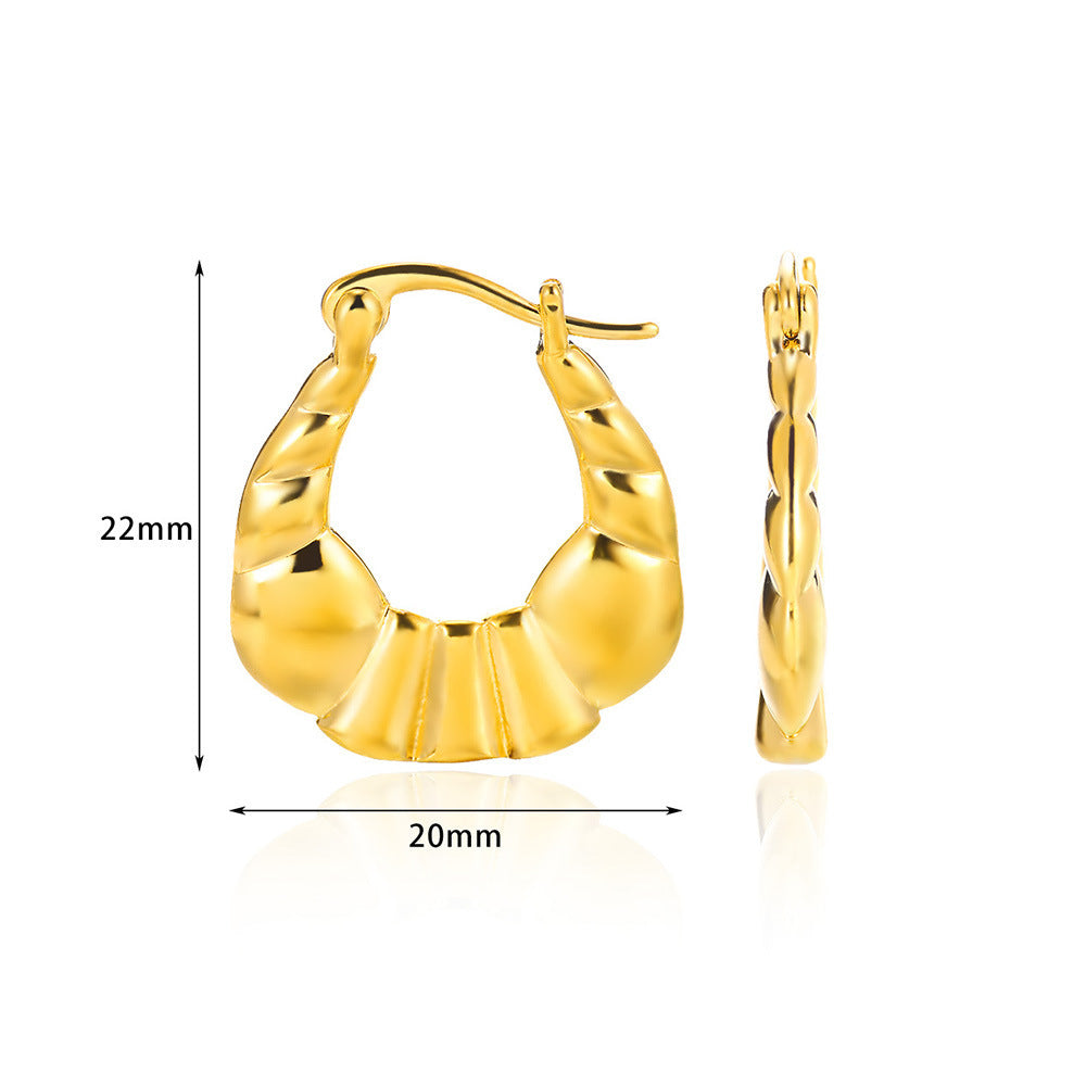 European And American Simple High Luxury 18K Gold Linear Ear Ring - Ear Bling Fit for Royalty Without the Pricey Drama