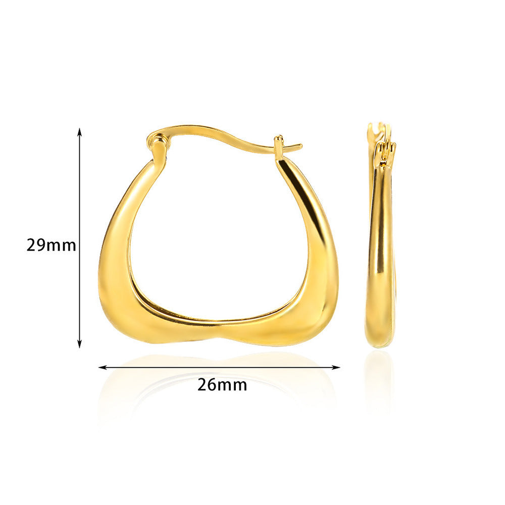 European And American Simple High Luxury 18K Gold Linear Ear Ring - Ear Bling Fit for Royalty Without the Pricey Drama