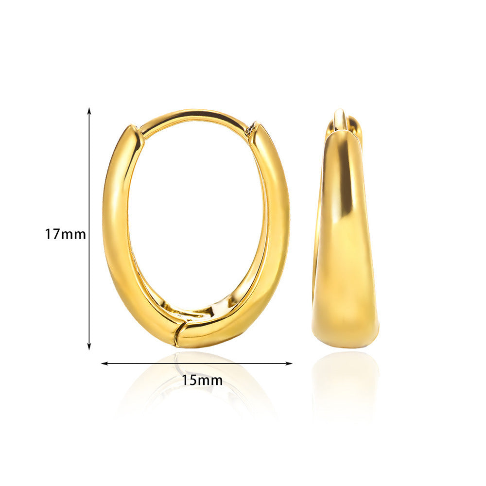 European And American Simple High Luxury 18K Gold Linear Ear Ring - Ear Bling Fit for Royalty Without the Pricey Drama