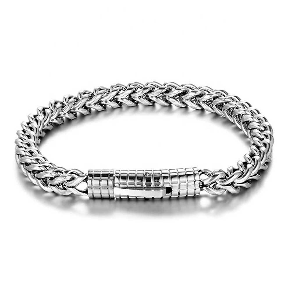 European Hip Hop Titanium Steel Bracelet Spring Snap Button - European Hip Hop Titanium Steel Bracelet 7 to 9 Inches