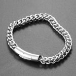 European Hip Hop Titanium Steel Bracelet Spring Snap Button - European Hip Hop Titanium Steel Bracelet 7 to 9 Inches