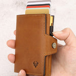 European Retro Cowhide Wallet with Crazy Horse and Anti-theft Features - Coin Bag for Quirky Lovers crazy horse cowhide