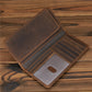 European Retro Leather Long Wallet for Men in Dark and Reddish Brown - Men’s Fashion Crazy Horse Lovers united states