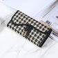 European Retro PU Leather Wallet with Houndstooth Design for United States Market - C322-6 Long Fashionably Vintage