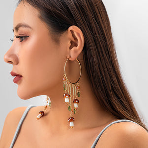 Gold Electroplated Leaf Earrings for Women Big Ear Jewelry US Market - Get Ready to Make a Statement with Rings united