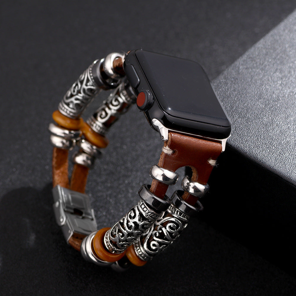 Explosive Fashion Personality Strap Alloy Inlay Black for iWatch 38/40mm 42/44mm - explosive fashion personality strap