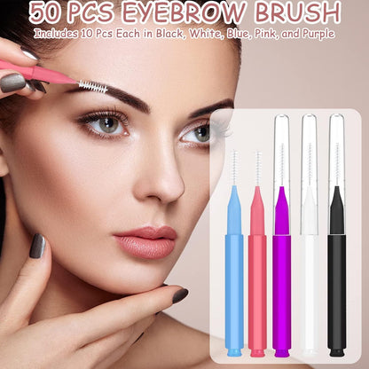 Eyebrow Brush with Precise Head and Eyelash Comb for Beginners - Teleplus teleplus eyebrow precise brush head eyelash