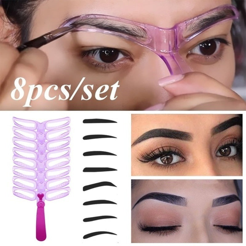 Eyebrow Shape Stencil Aid Set for Perfect Design in Pink Packaging - eyebrow shape stencil aid