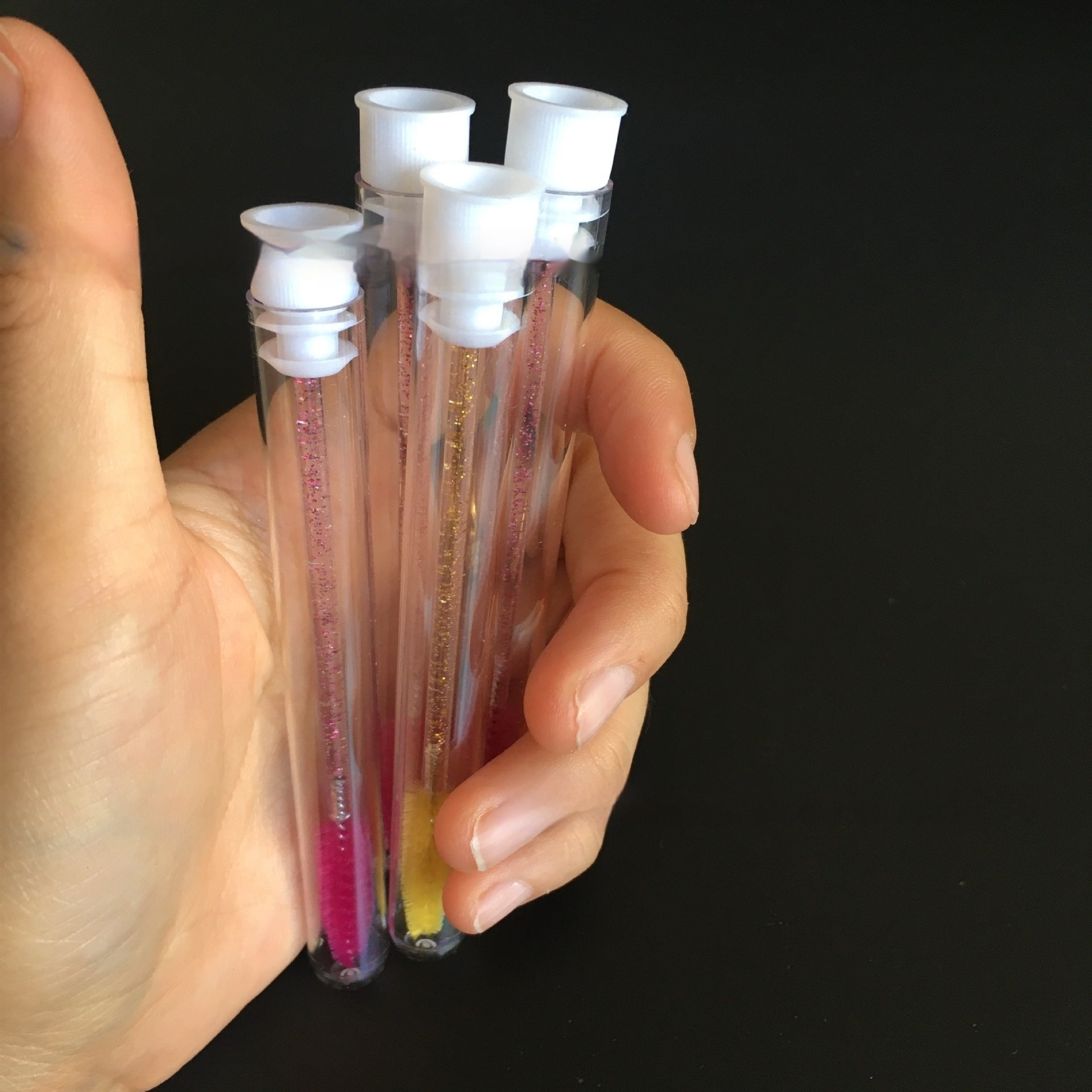 Eyelash Brush with Transparent Tube Packaging Color Rod Makeup Tool - and transparent tube packaging eyelash brush