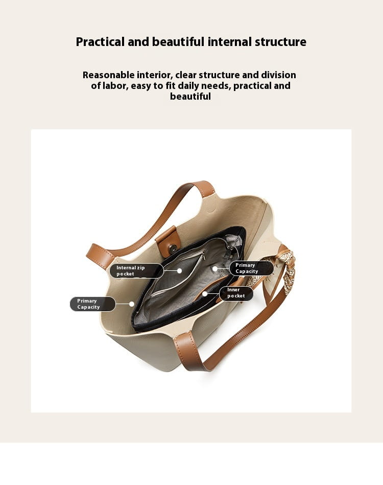 Genuine Leather Fashion Shoulder Bag with Large Capacity Commuter Design