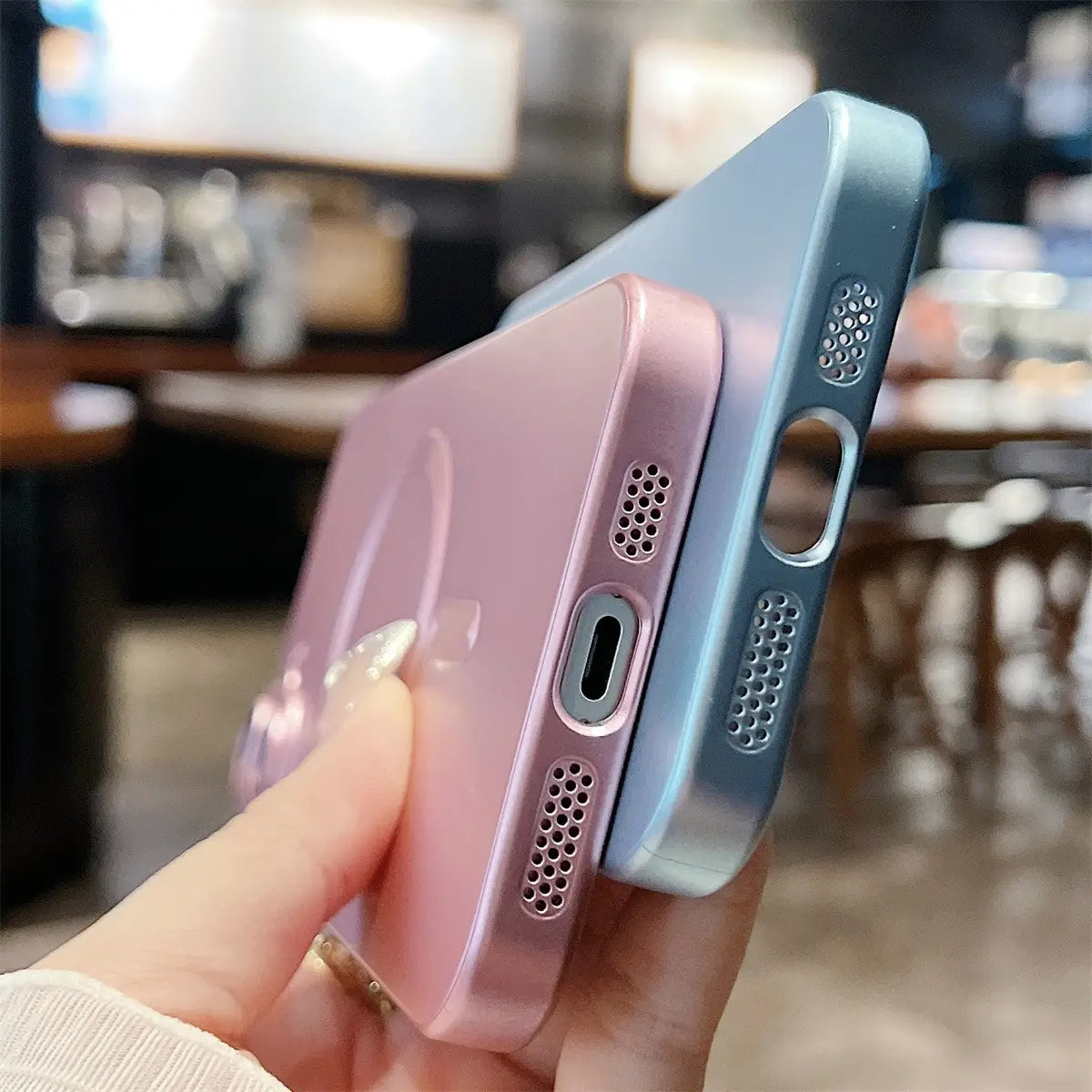 Metallic Paint Magnetic Phone Case for iPhone Non-Apple Brand Compatible