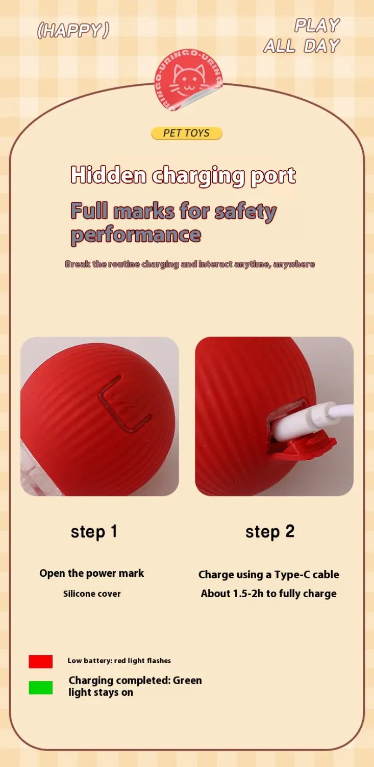 Interaktiivinen kissan kiusallinen pallolelu korkean energian kissojen mattoystävälliselle