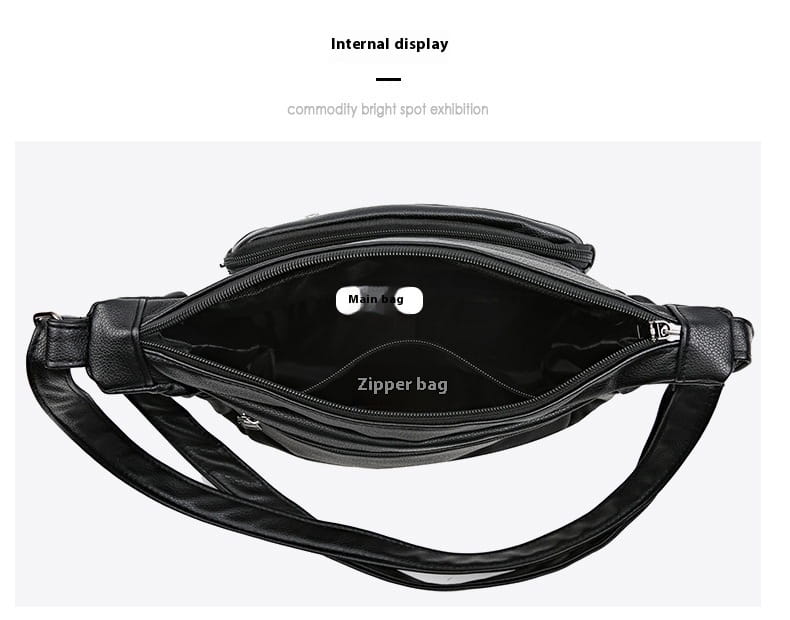 Embossed Casual Fashion Shoulder Messenger Bag with Sandwich Pocket