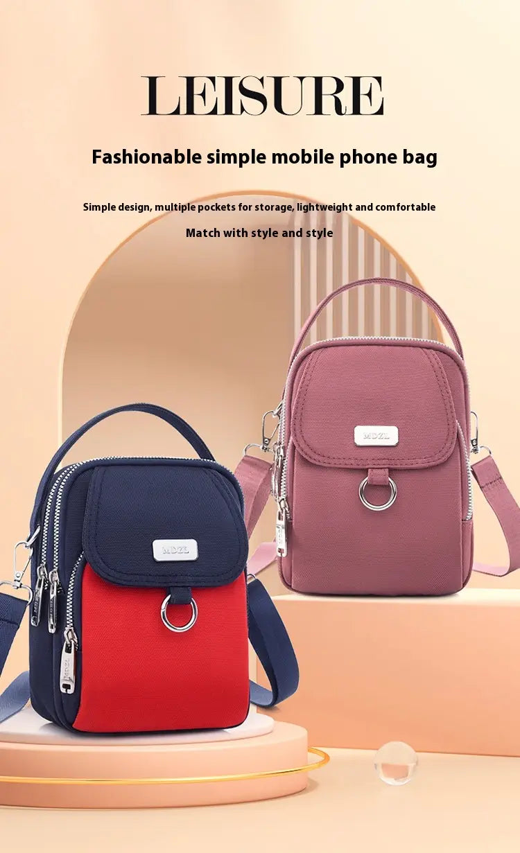 Lightweight Shoulder Messenger Bag with Versatile Pouches and Colorful Design