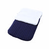 Baby Fleece-lined Sleeping Thickened Knitting Warm Sleeping Wool Stroller Sleeping Bag - Dark Blue