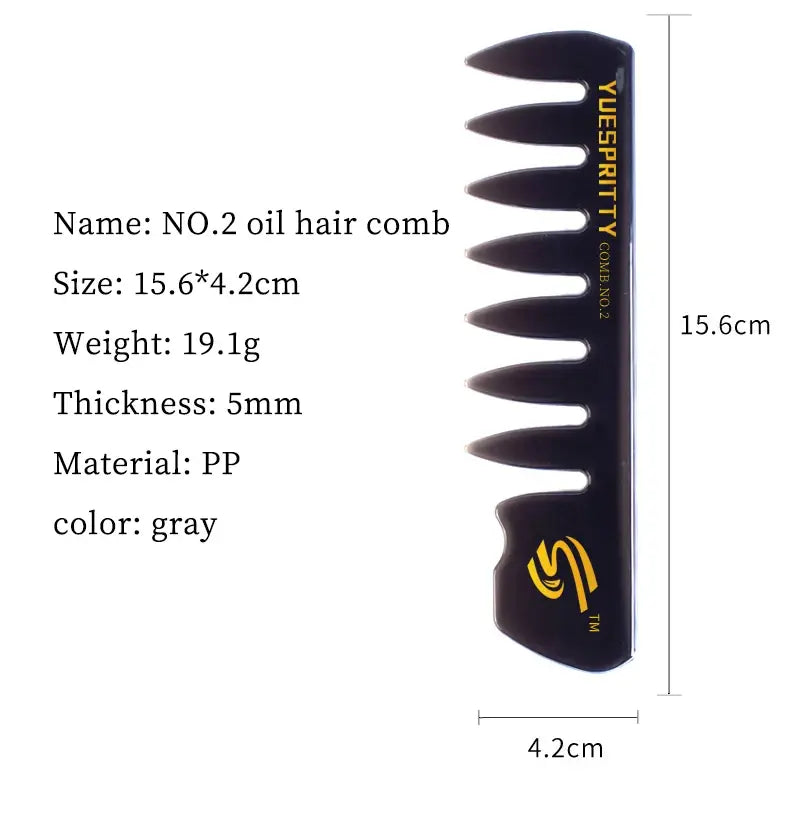 Men’s Special Retro Back Head Texture Styling Oil Comb