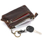 Retro Crazy Horse Leather Coin Purse With Key Ring - Retro Crazy Horse Purse for Skin Coffee Lovers