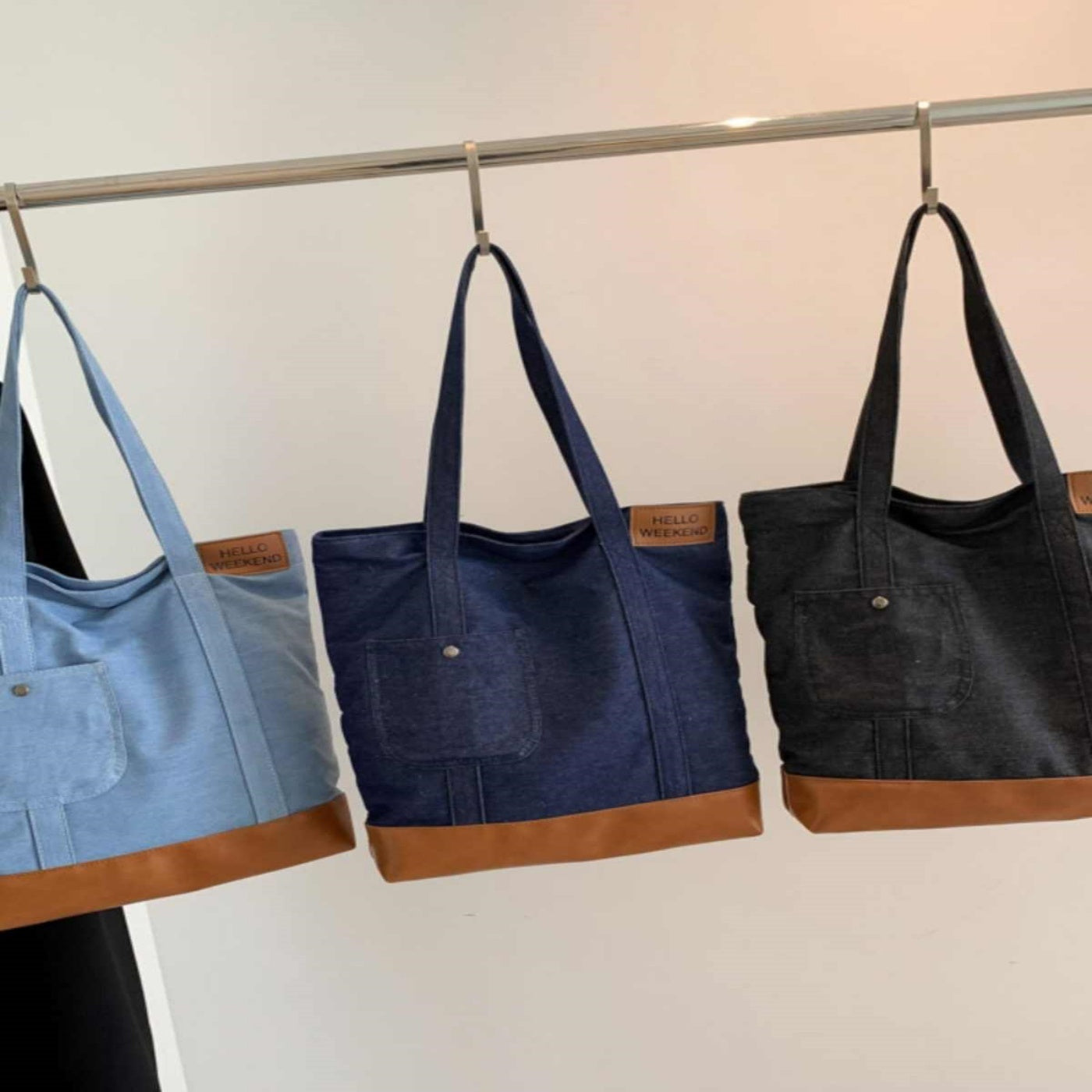 Große Kapazität Canvas Tasche Mode Schulter Unterarm Tasche 