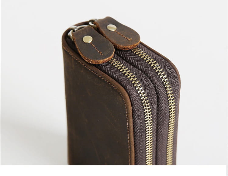 Leather Key Bag in Dark Brown Reddish for United States Market