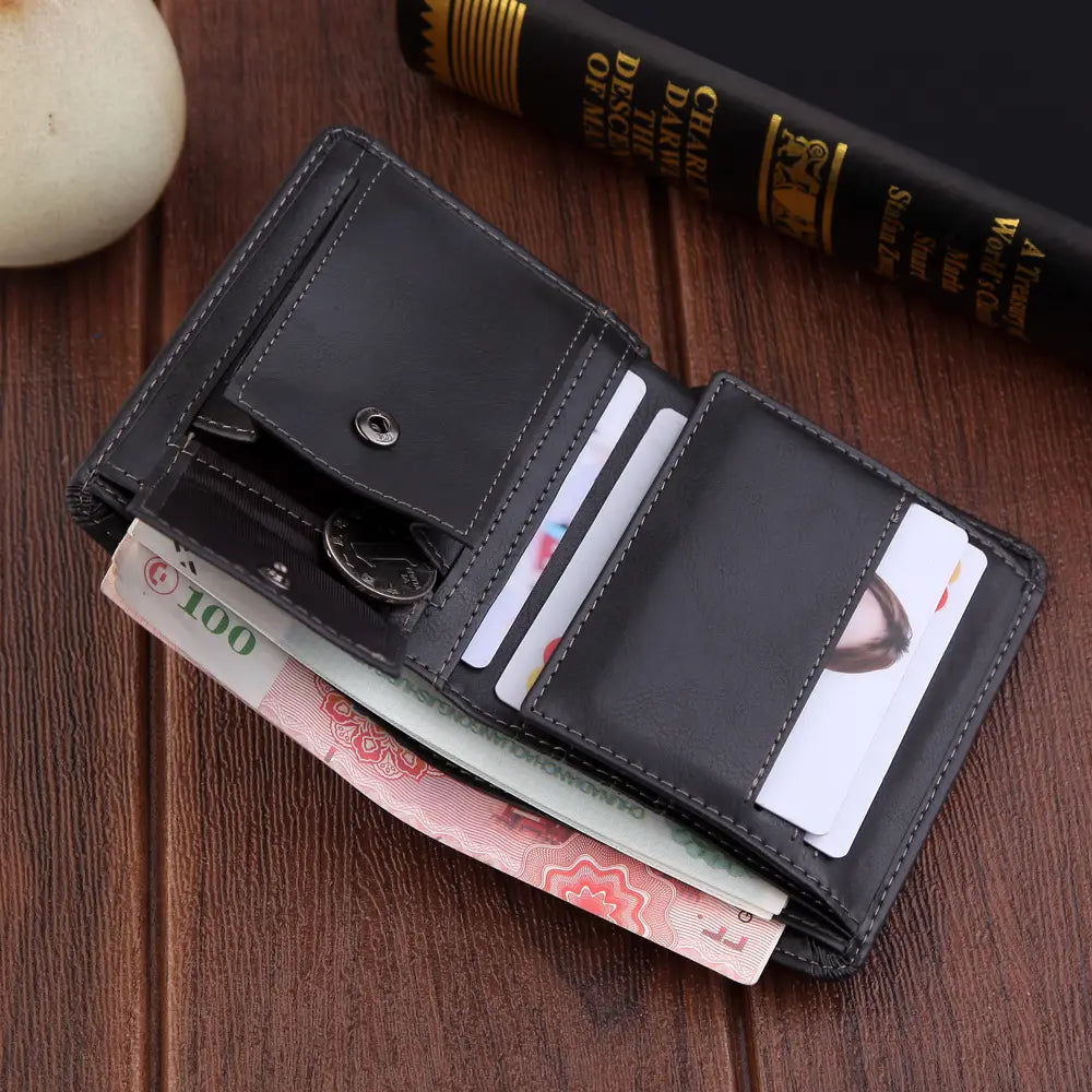 PU Leather Wallet with Multiple Slots for United States and CHF Currency
