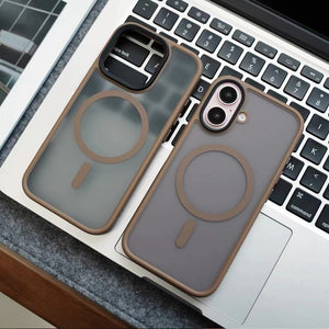 Magnetic Phone Case Semi-transparent Skin-friendly Frosted Titanium Gold Original Shell