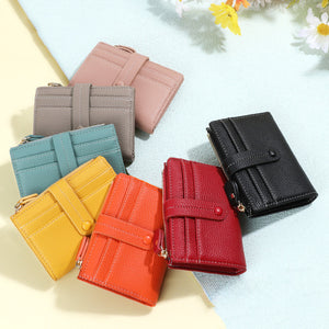 Women Short Wallets PU Leather Plaid Female Purses Solid Card Holder Wallet Fashion Woman Small Wallet With Coin Purse