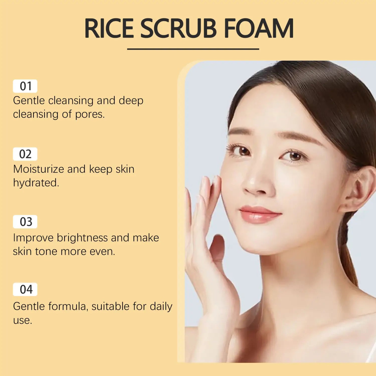 Rice Facial Cleanser Mild with Hyaluronic Acid and Coconut Oil