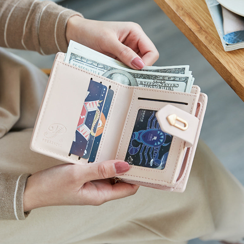 Women’s Fashion Zipper Buckle Clash Color Money Clip - Clash Color Money Clip for Fashionably Unhinged Wallets