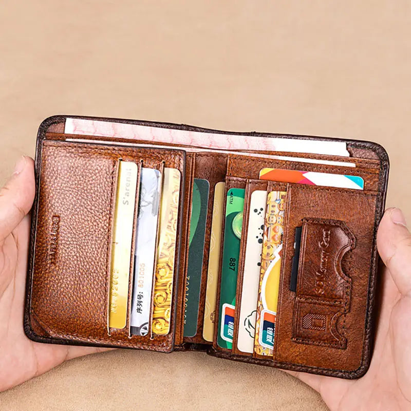 Men’s Leather Wallet in Cowhide for United States Shipping with CHF Discount