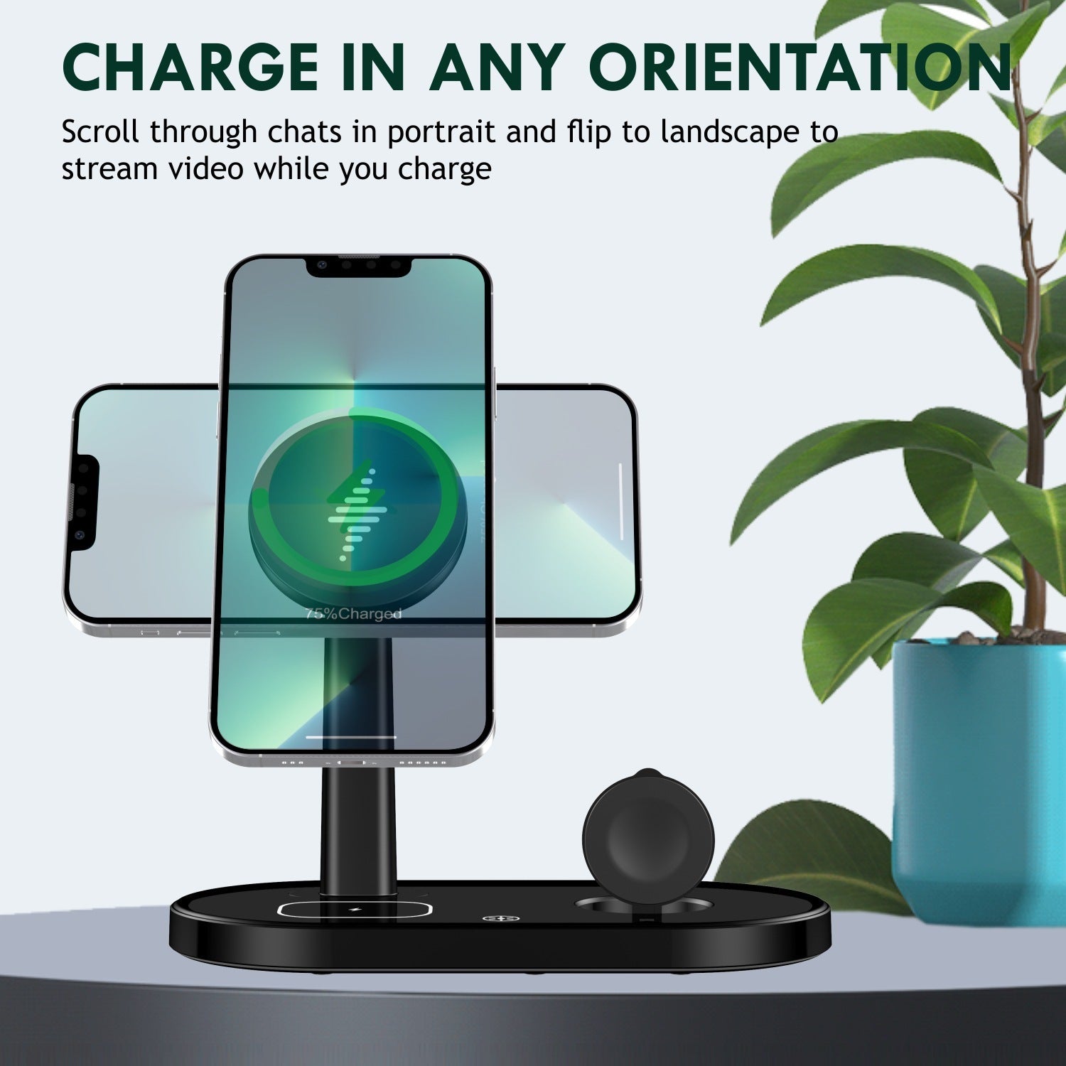 Multifunctional Desktop Phone Holder Three-in-one Magnetic Wireless Charger - Magical Wireless Charger That Holds