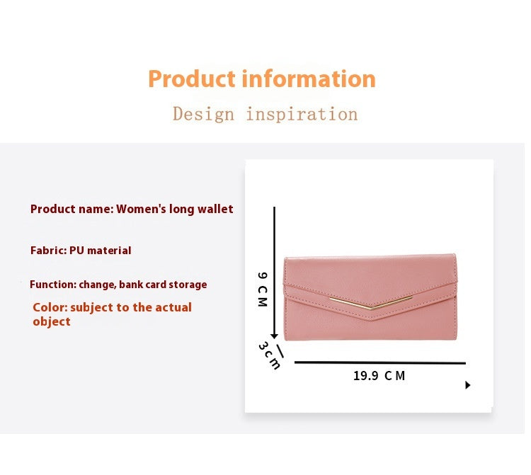 Women’s Long Three-fold Stitching Fashion Multi-card-slot Leather Oil Wax Leather Large-capacity Wallet