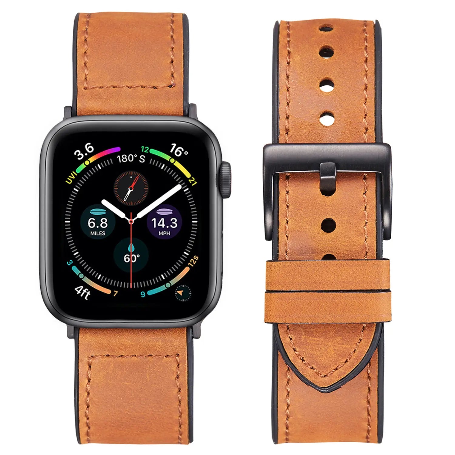 Watch Strap Silicone Patch Crazy Horse Retro Leather Thin