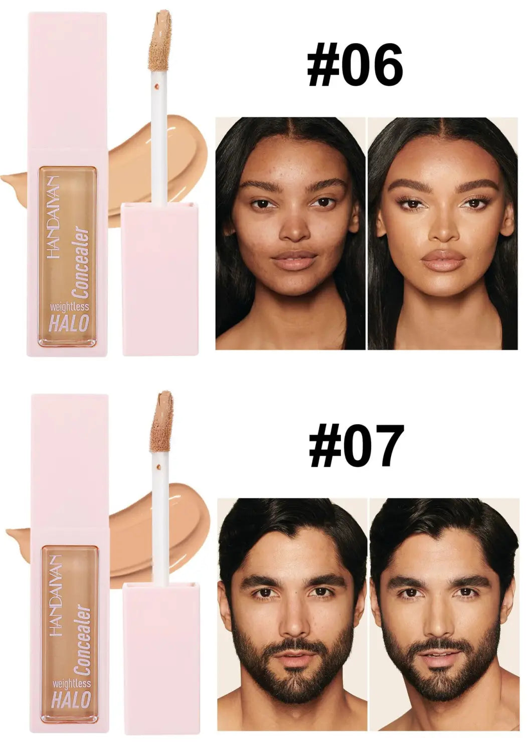 Long-Lasting Shading Cream Concealer with Color Correction and Invisible Pores
