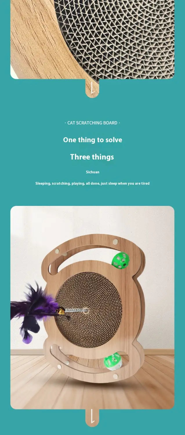 Kassi kriimustuslaud käekellaga gofreeritud papist kriimustuspadjaga