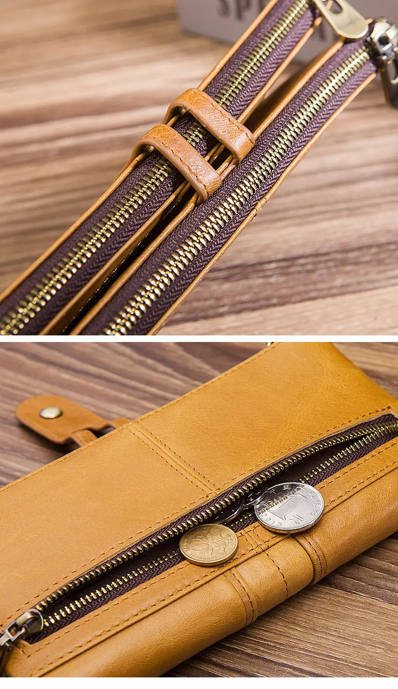 Leather Cortex Cowhide Wallet with Secret Compartments for United States and CHF