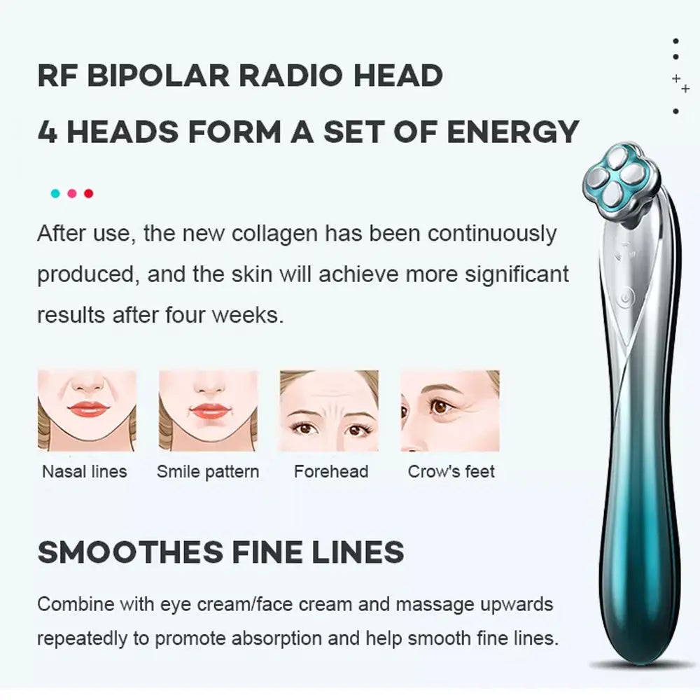 RF Radiofrekvens Øye skjønnhetsinstrument for å fjerne fine linjer kråkeføtter radiofrekvensinstrument øyemassasje
