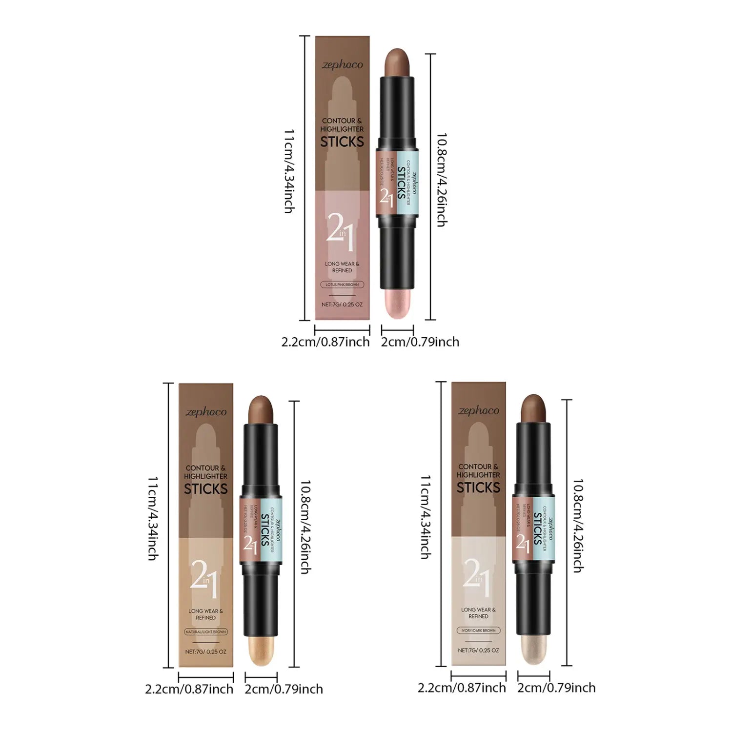 Natural Light Brown Lotus Root Congee Highlighter Pen 2.2 x 11CM