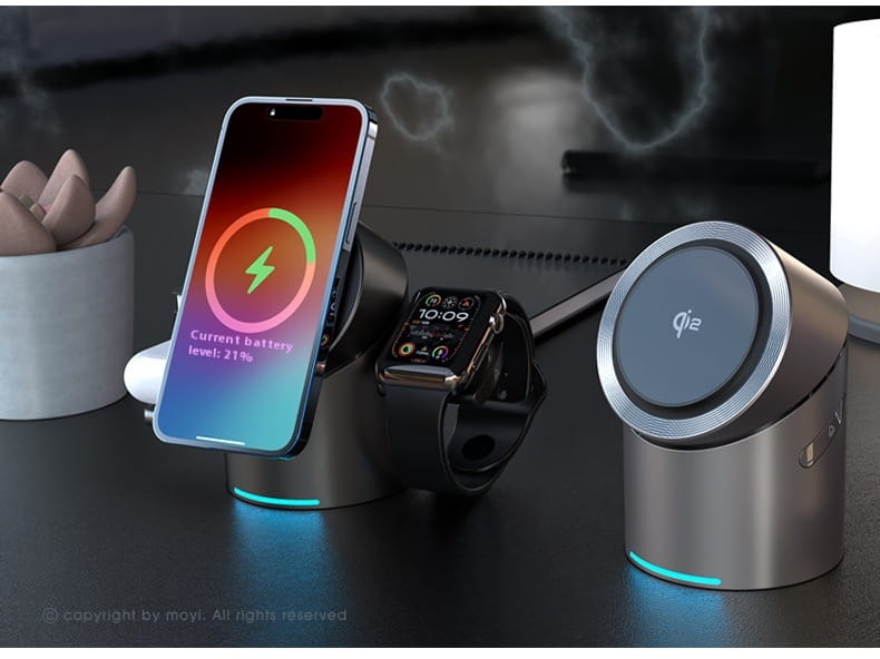 Magnetic Wireless Charger for Phone and Apple Watch Fast Charge Bracket